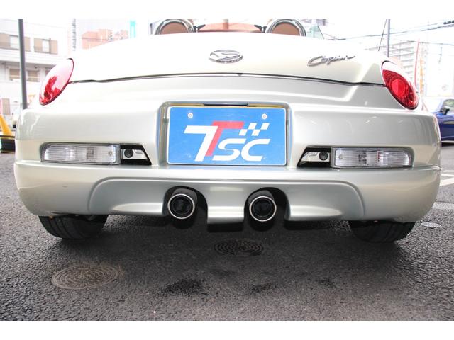 コペン タンレザーエディション　禁煙車／５ＭＴ／ターボ付き／タンレザーシート／オープン／ＣＣスポーツエアロ（Ｆ・Ｒ）／純正ＭＯＭＯウッドコンビハンドル／前席シートヒーター／社外１５インチアルミホイール／Ｂｌｕｅｔｏｏｔｈ接続／ＥＴＣ（64枚目）