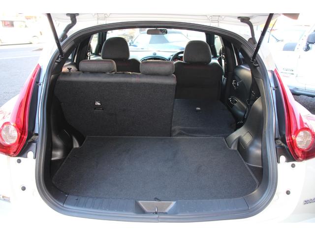 ジューク ニスモ　４ＷＤ／純正ナビ／Ｂｌｕｅｔｏｏｔｈオーディオ／フルセグ／バックカメラ／ＤＶＤ・ＣＤ視聴可能／禁煙／スマートキー／ＥＴＣ／ニスモ専用シート／純正１８インチＡＷ／オートライト／電動格納ミラー（58枚目）