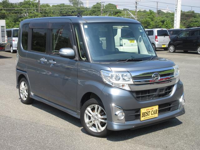 タント カスタムX SA ワンセグHDDナビ スマートキー プッシュスタート 片側パワースライドドア ETC 衝突被害軽減ブレーキ 横滑り防止装置 アイドリングストップ オートエアコン HIDヘッドライト フォグランプ(5枚目)