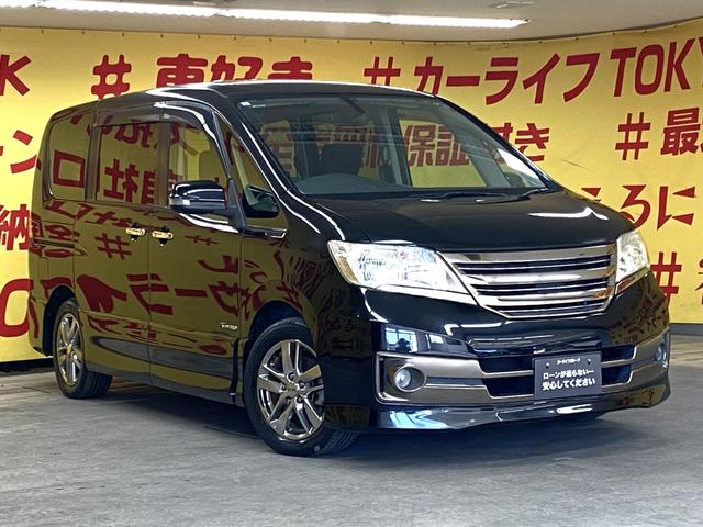 セレナ ライダー　ブラックライン　Ｓ－ハイブリッド　ＴＫ１８８７　純正ＳＤナビ　ＣＤ　ＤＶＤ　地デジフルセグＴＶ　バックカメラ　後席フリップダウンモニター　革巻きハンドル　クルーズコントロール　ビルトインＥＴＣ　オートライト　ＨＩＤヘッドライト（8枚目）