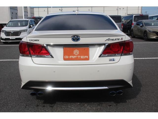 クラウンハイブリッド アスリートG 純正ナビ 地デジ 温冷黒革シート op18アルミホイール 社外マフラー バックカメラ ステアリングヒーター ETC CD・DVD再生可能 クルーズコントロール マニュアルモード付AT スマートキー(12枚目)