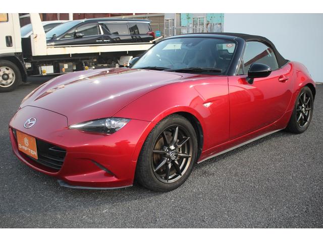 ロードスター Sレザーパッケージ マツダコネクト 6速MT 純正7インチナビ BOSEサウンド ブラインドスポットモニター レーンキープアシスト 温熱黒革 LEDヘッドライト フルセグTV ETC 純正16インチアルミ(9枚目)