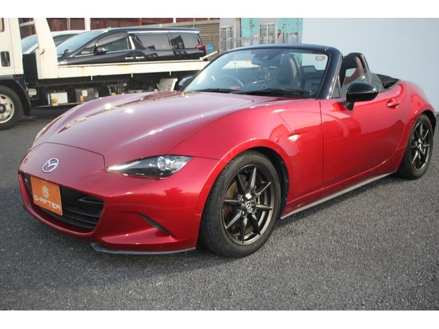 ロードスター Sレザーパッケージ マツダコネクト 6速MT 純正7インチナビ BOSEサウンド ブラインドスポットモニター レーンキープアシスト 温熱黒革 LEDヘッドライト フルセグTV ETC 純正16インチアルミ(33枚目)