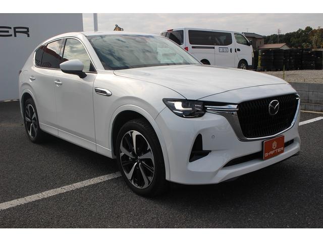 CX-60 PHEV エクスクルーシブモダン 純正12.3インチディスプレイオーディオ 全周囲カメラ フルセグTV シートエアコン 白革シート レーダークルーズコントロール 純正20インチアルミホイール 電動リアゲート クリアランスソナー(7枚目)