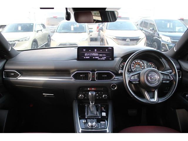 CX-8 25S Lパッケージ 純正10インチディスプレイオーディオ 全周囲カメラ フルセグTV BOSEサウンドシステム サンルーフ 赤革 純正19イントアルミホイール ETC LEDヘッドライト 電動リアゲート クリアランスソナ(42枚目)