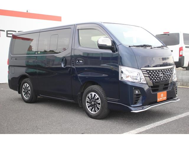 キャラバン 　禁煙車　純正ナビ　ワンオーナー　フルセグＴＶ　革シート　シートヒーター　両側電動スライドドア　ＬＥＤヘッドライト　クリアランスソナー　衝突軽減ブレーキ　ＥＴＣ　純正１５インチアルミホイール（7枚目）