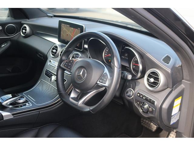 Cクラス C200アバンギャルド AMGライン 禁煙車 黒革シート 純正ナビ フルセグTV バックカメラ レーダークルーズコントロール クリアランスソナー シートヒーター衝突軽減ブレーキ レーンキープアシスト ETC パワーシート エアサス(25枚目)