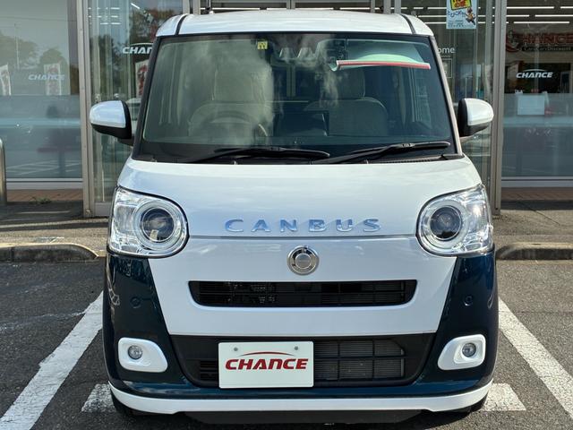 ムーヴキャンバス ストライプスＧターボ　衝突軽減　レーンアシスト　純正大型ナビ　フルセグＴＶ　ＣＤ　ＤＶＤ　ＭＳＶ　ＢＴ接続　バックカメラ　ＥＴＣ　コーナーセンサ　シートヒータ　前後ドラレコ　両側電動スライドドア　ＬＥＤ　オートライト（4枚目）