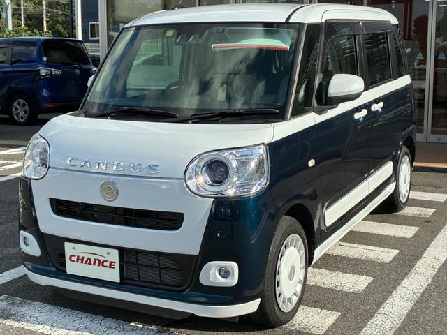 ムーヴキャンバス ストライプスＧターボ　衝突軽減　レーンアシスト　純正大型ナビ　フルセグＴＶ　ＣＤ　ＤＶＤ　ＭＳＶ　ＢＴ接続　バックカメラ　ＥＴＣ　コーナーセンサ　シートヒータ　前後ドラレコ　両側電動スライドドア　ＬＥＤ　オートライト（60枚目）