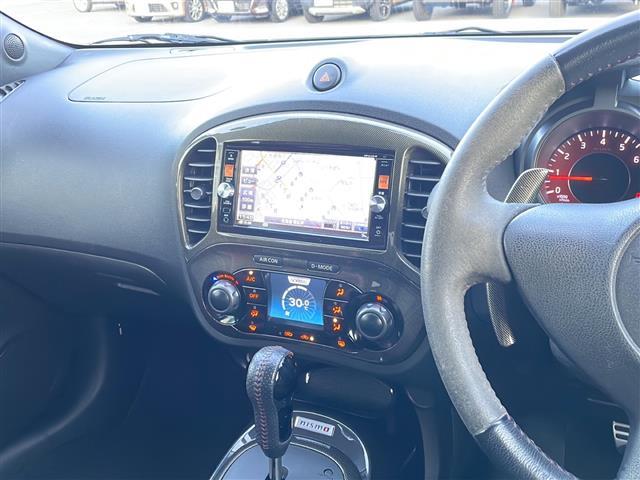ジューク ニスモ RS 純正ナビ(FM,AM,BT,CD,DVD,SD,フルセグTV) ハーフレザー ドラレコ前後 横滑り防止 4WDセレクタースイッチ(17枚目)