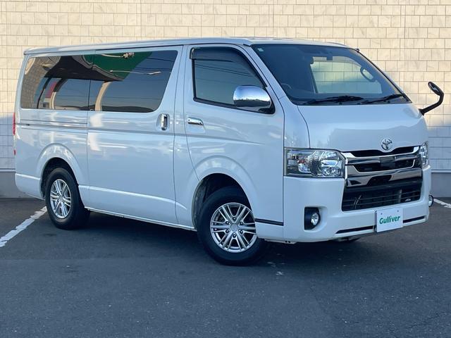ハイエースバン スーパーGL ダーク プライムII 禁煙車 バックカメラ ドラレコ 衝突被害軽減 車線逸脱防止支援 LEDヘッドランプ オートライト 純正ナビ 両側パワスラ ビルトインETC2.0 ハーフレザーシート 社外15インチAW スマートキー(40枚目)