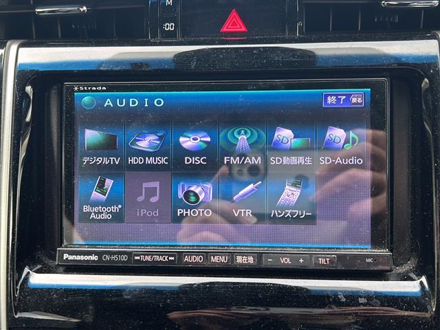 ハリアー プレミアム　ＨＤＤ社外ナビ（ＣＮ－５１０Ｄ）フルセグテレビＡＭ／ＦＭ、ＣＤ／ＤＶＤＢｌｕｅｔｏｏｔｈ盗難防止システムＡＢＳバックカメラアイドリングストップクルーズコントロールドアバイザープッシ（6枚目）