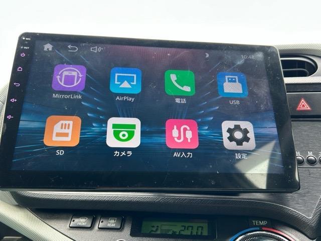 アクア S 社外ディスプレイオーディオ Bluetooth Apple Carplay ETC バックカメラ 1列目シートヒーター 横滑り防止装置 盗難防止装置 Wエアバック オートライト ウィンカーミラー(3枚目)