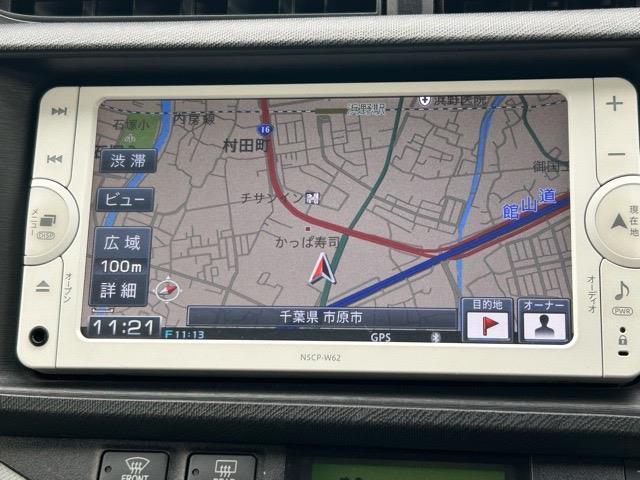 アクア S 純正ナビ ワンセグTV Bluetooth CD バックカメラ スタッドレスタイヤ 盗難防止装置 オートライト ヘッドライトウォッシャー ステアリングスイッチ ウィンカーミラー(10枚目)