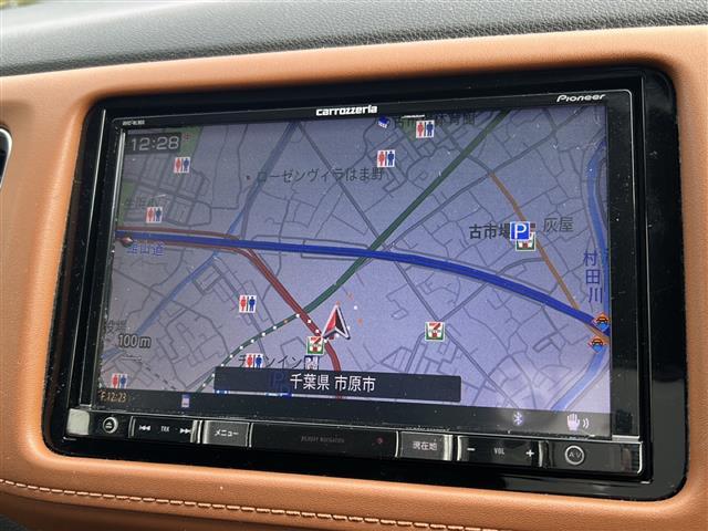 ヴェゼル ハイブリッドＺ・ホンダセンシング　社外ナビ　フルセグＴＶ　ＣＤ、ＤＶＤ、ＳＤ、ＵＳＢ、Ｂｌｕｅｔｏｏｔｈ　ワンオーナー　ＥＴＣ　ドライブレコーダー　ハーフレザー　クルーズコントロール　スポーツモード　スペアキー　レーンキープアシスト（12枚目）