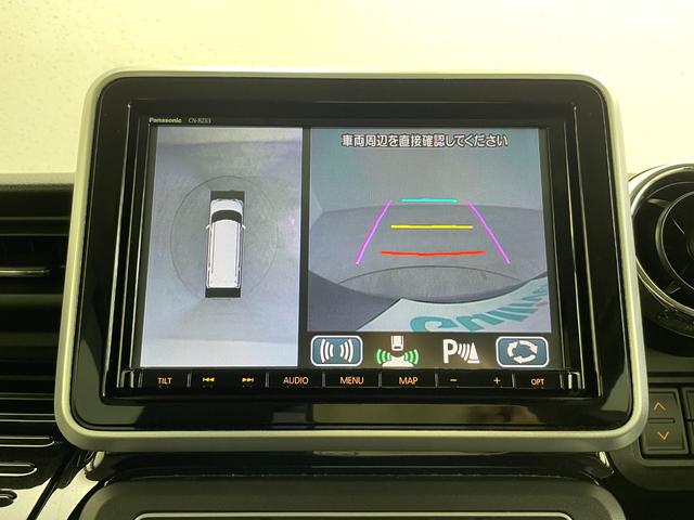 スペーシアカスタム ハイブリッドXS 純正SDナビ(DVD/フルセグTV/Bluetooth/USB) アラウンドビューモニター 両側パワースライドドア ハーフレザーシート セーフティサポート ETC シートヒーター HUD ドラレコ(8枚目)