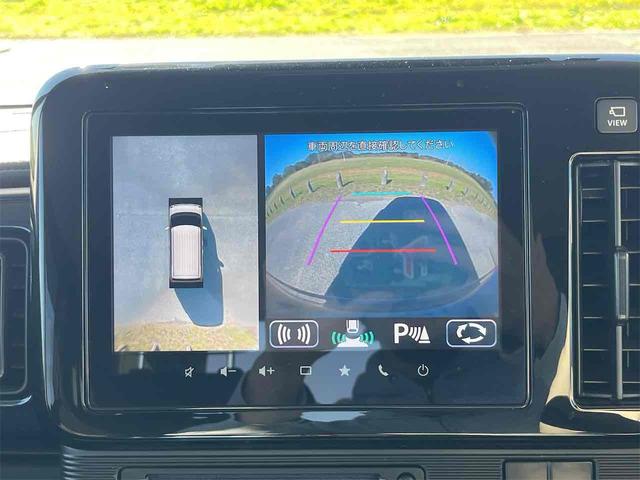 ワゴンRスマイル ハイブリッドS 2トーンルーフパッケージ装着車 前後ドライブレコーダー ETC 全周囲カメラ 両側電動スライドドア 純正ナビ クリアランスソナー レーンアシスト 衝突被害軽減システム スマートキー アイドリングストップ 電動格納ミラー(4枚目)