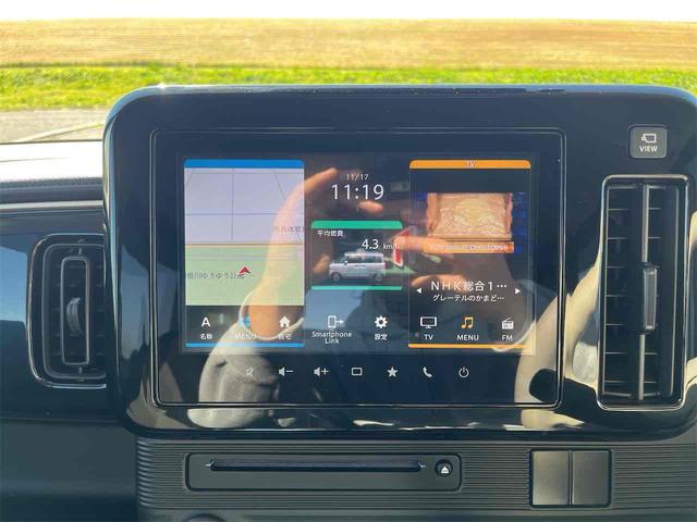 ワゴンRスマイル ハイブリッドS 2トーンルーフパッケージ装着車 前後ドライブレコーダー ETC 全周囲カメラ 両側電動スライドドア 純正ナビ クリアランスソナー レーンアシスト 衝突被害軽減システム スマートキー アイドリングストップ 電動格納ミラー(5枚目)