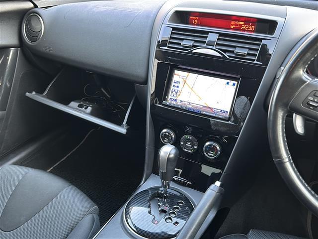 RX-8 タイプG アルパイン製純正HDDナビ(CD/DVD/DTV) バックカメラ ETC 前方ドライブレコーダー ステアリングスイッチ パドルシフト 純正フロアマット 社外18インチAW(8枚目)