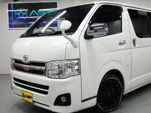 ハイエースバン ロングスーパーGL 社外エアロ 社外16インチAW ルーフスポイラーカバー ローダウン 社外SDナビ バックカメラ 両側スライドドア ETC 地デジ キーレス ドアバイザー(6枚目)