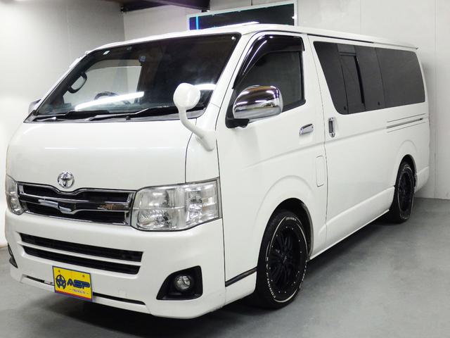 ハイエースバン ロングスーパーGL 社外エアロ 社外16インチAW ルーフスポイラーカバー ローダウン 社外SDナビ バックカメラ 両側スライドドア ETC 地デジ キーレス ドアバイザー(14枚目)