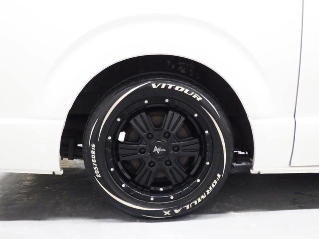 ハイエースバン ロングスーパーGL 社外エアロ 社外16インチAW ルーフスポイラーカバー ローダウン 社外SDナビ バックカメラ 両側スライドドア ETC 地デジ キーレス ドアバイザー(55枚目)