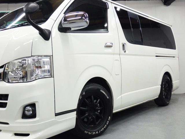 ハイエースバン ロングスーパーGL アルパインHDDナビ バックカメラ ETC HID 地デジ フリップダウンモニター 両側スライドドア 高さ調整リクライニングベッドキット ドアバイザー 社外16インチAW ローダウン(6枚目)