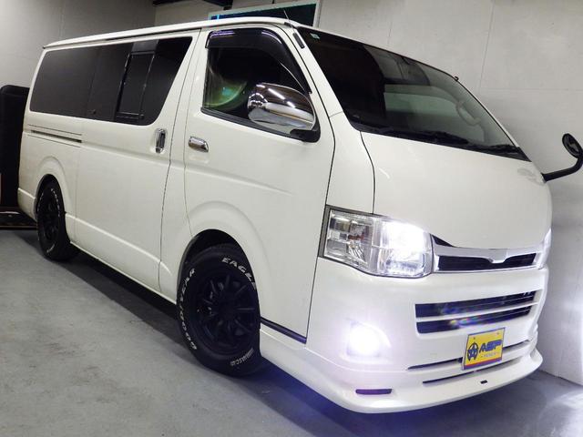 ハイエースバン ロングスーパーGL アルパインHDDナビ バックカメラ ETC HID 地デジ フリップダウンモニター 両側スライドドア 高さ調整リクライニングベッドキット ドアバイザー 社外16インチAW ローダウン(17枚目)