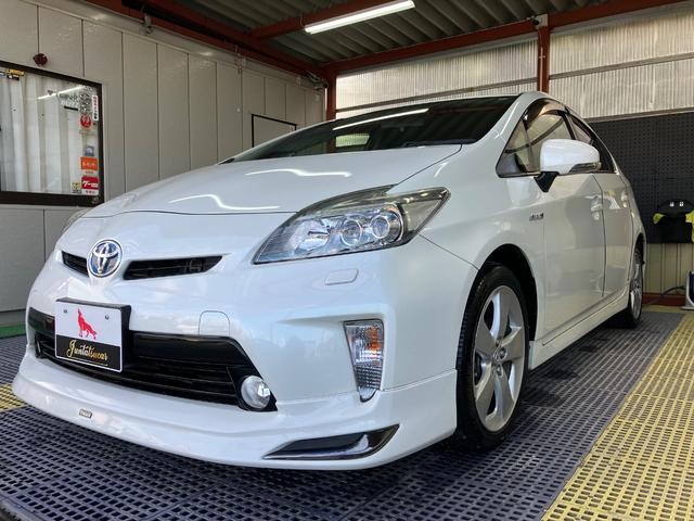 プリウス Ｓツーリングセレクション　後期型　ワンオーナー　モデリスタエアロ　純正ナビ　フルセグＴＶ　Ｂカメラ　Ｂｌｕｅｔｏｏｔｈ　ＥＴＣ　ＬＥＤヘッドライト　スマートキー　Ｐスタート　オートライト　ウインカーミラー　タイミングチェーン（7枚目）