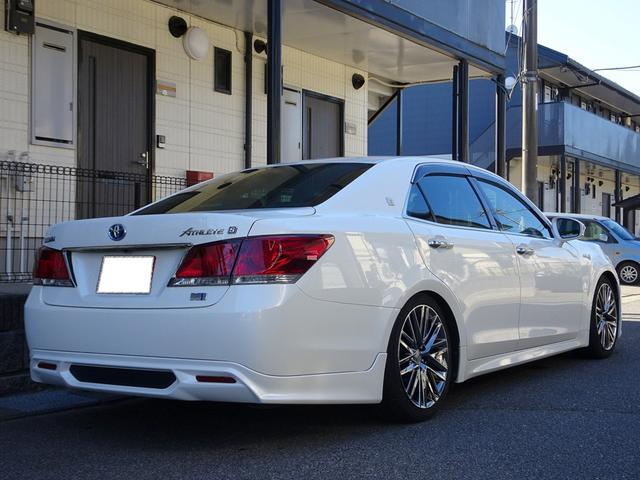 クラウンハイブリッド アスリートS 車検9年12月 HDDナビ フルセグTV DVD再生機能 ミュージックサーバ Bluetooth バックカメラ スマキー クルコン シートヒーター フルエアロ 18インチAW 車高調 HID ETC(3枚目)