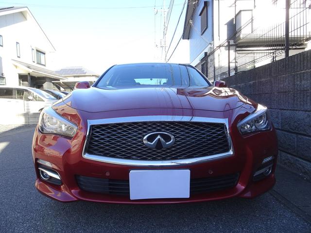 スカイライン 350GT ハイブリッド タイプP 車検9年6月 エマブレ レーダークルーズ ナビ TV DVD再生機能 ミュージックサーバ Bluetooth アラウンドビュー インテリキー 黒本革シート シートヒーター LED ETC 前後ドラレコ(6枚目)