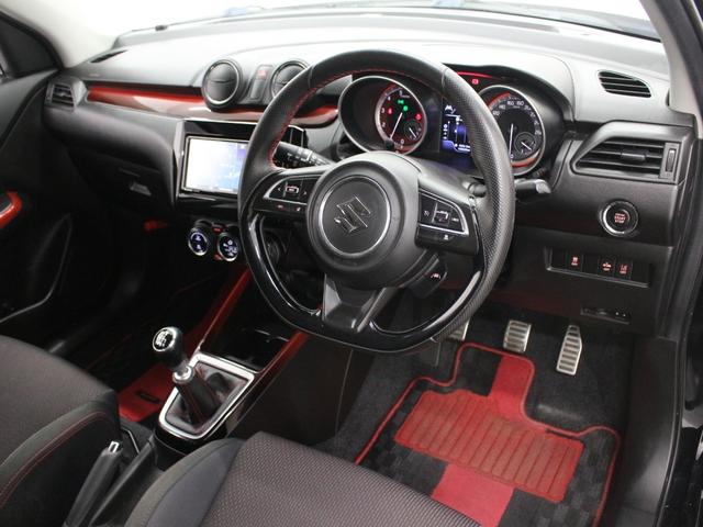 スイフトスポーツ ベースグレード フルセグナビ Bluetooth USB入力 ETC LEDライト オートライト 純正AW オートエアコン クルコン レーンアシスト 衝突被害軽減ブレーキ シートヒーター Bカメラ スマキー 6MT(9枚目)