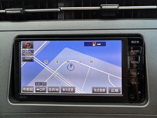 プリウス S SDナビ ワンセグTV CD DVD オートエアコン オートライト 電格ミラー ETC HIDヘッドライト スマートキープッシュスタート ステアリングリモコン Bluetooth接続(3枚目)