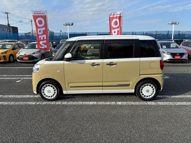 ムーヴキャンバス ストライプスGターボ 衝突軽減 フロアマット 社外ナビ ワンセグTV CD Bluetooth USB バックカメラ アイスト スマートキー プッシュスタート ETC シートヒーター ドラレコ LED 両側スライドドア(12枚目)