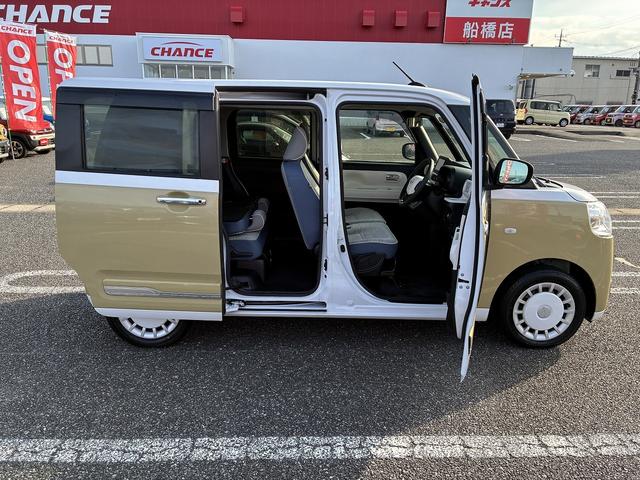 ムーヴキャンバス ストライプスGターボ 衝突軽減 フロアマット 社外ナビ ワンセグTV CD Bluetooth USB バックカメラ アイスト スマートキー プッシュスタート ETC シートヒーター ドラレコ LED 両側スライドドア(18枚目)