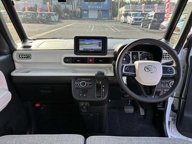 ムーヴキャンバス ストライプスGターボ 衝突軽減 フロアマット 社外ナビ ワンセグTV CD Bluetooth USB バックカメラ アイスト スマートキー プッシュスタート ETC シートヒーター ドラレコ LED 両側スライドドア(23枚目)