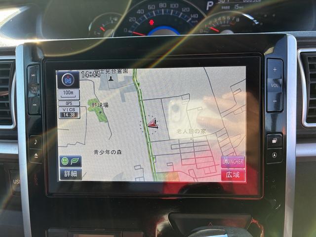 タント カスタムＸ　ＳＡ　純正ナビ　バックカメラ　フルセグテレビ　Ｂｌｕｅｔｏｏｔｈオーディオ　スマートキー　電動格納ミラー　両側スライドドア片側電動ドア　ステアリングリモコン　ＣＤ　ＤＶＤ　ＵＳＢ接続　ＬＥＤヘッドライト（3枚目）