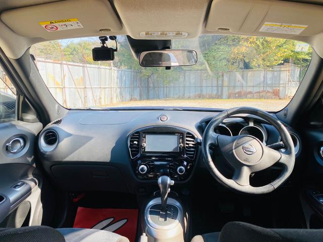 ジューク 15RX Vセレクション AUTOエアコン フルセグテレビ 車線逸脱警報システム 禁煙 ワンオ-ナ-車 横滑り防止機能 Bluetooth DVD再生機能 セキュリティーアラーム 衝突安全ボディ パワーウィンドウ AUX(2枚目)