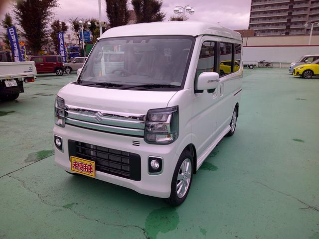 エブリイワゴン ＰＺターボスペシャル　ハイルーフ　ＣＶＴ　ナビ・ＴＶ　届出済未使用車　後席両側パワースライドドア　オートステップ　ＬＥＤヘッドランプ　フォグランプ　スズキセーフティサポート　ＥＳＰ　オートライト　シートヒーター（2枚目）