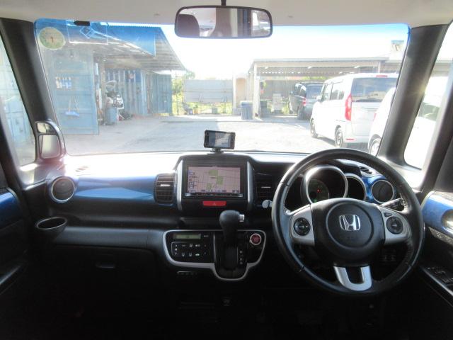 N-BOX+ 2トーンカラースタイル G ターボSSパッケージ メモリーナビ BluetoothワンセグTV バックカメラ ETC 両側電動スライドドア クルーズコントロール アイドリングストップ パドルシフト HIDオートヘッドライト 14インチアルミホイール(50枚目)