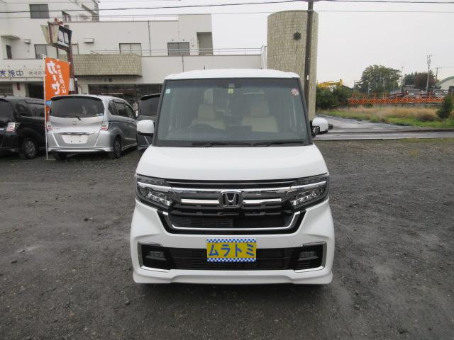 N-BOXカスタム L 車検2年付き 雹害 後期型 LKASブレーキサポート レーンキープ 標識認識機能 先行車発進警報 クルコン メモリナビBluetoothフルセグTV バックカメラ ETC 革調シートカバー(75枚目)
