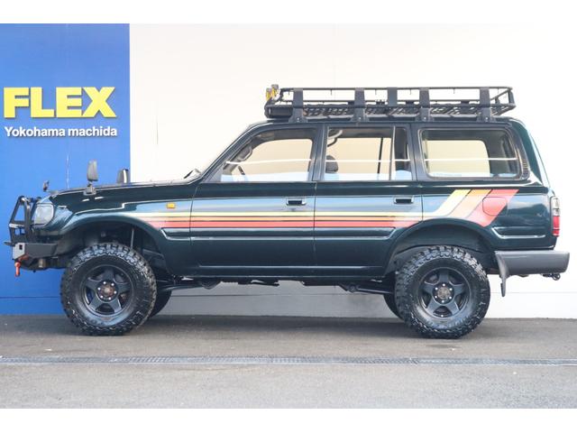 ランドクルーザー８０ ＶＸリミテッド　中期モデル　ＡＲＢバンパー　ルーフラック　ワークライト　リフトアップ　サイドデカール　フェンダーミラー　グリルマーカー　スモークテールレンズ　　ブラッドレーｖＡＷ　新品オープンカントリーＭＴタイヤ（22枚目）