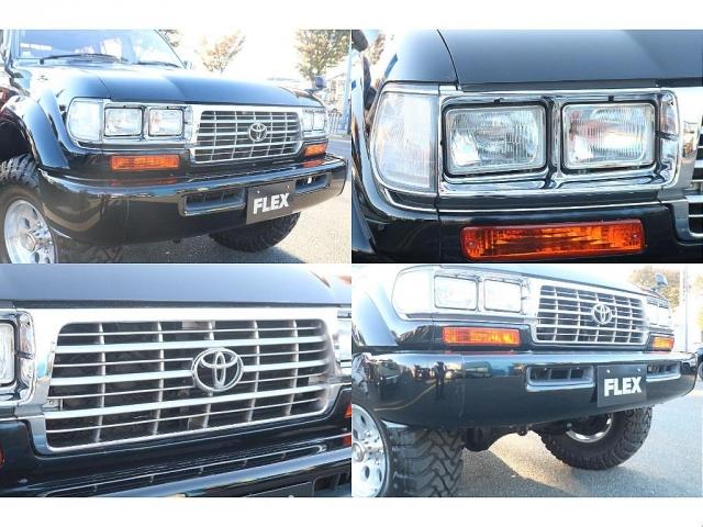 ランドクルーザー８０ ＶＸ　後期最終型　茶内装　下回り防錆施工　輸出仕様角目四灯　リフトアップ　新品ジムラインＡＷ　新品オープンカントリーＭＴタイヤ　三色テールレンズ　　新品クラシックシートカバー　ナルディウッドステアリング（12枚目）