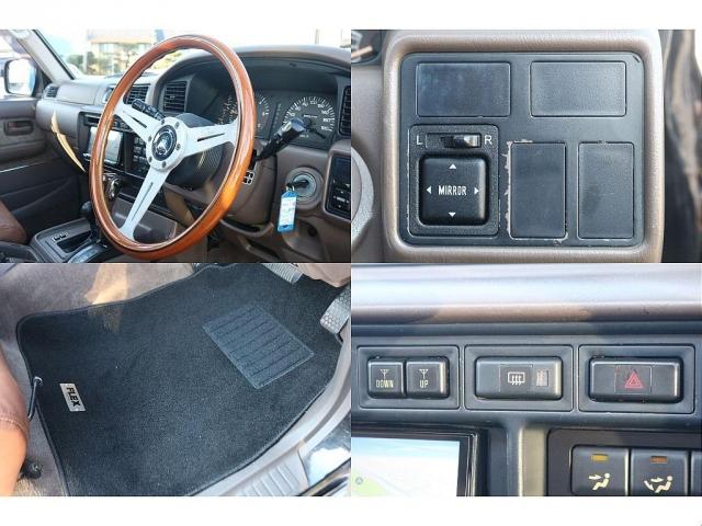 ランドクルーザー８０ ＶＸ　後期最終型　茶内装　下回り防錆施工　輸出仕様角目四灯　リフトアップ　新品ジムラインＡＷ　新品オープンカントリーＭＴタイヤ　三色テールレンズ　　新品クラシックシートカバー　ナルディウッドステアリング（17枚目）