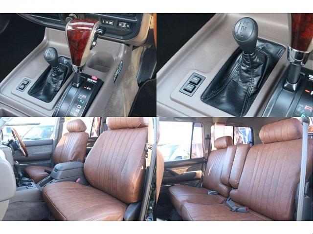 ランドクルーザー８０ ＶＸ　後期最終型　茶内装　下回り防錆施工　輸出仕様角目四灯　リフトアップ　新品ジムラインＡＷ　新品オープンカントリーＭＴタイヤ　三色テールレンズ　　新品クラシックシートカバー　ナルディウッドステアリング（20枚目）