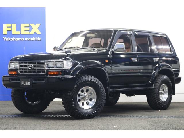 ランドクルーザー８０ ＶＸ　後期最終型　茶内装　下回り防錆施工　輸出仕様角目四灯　リフトアップ　新品ジムラインＡＷ　新品オープンカントリーＭＴタイヤ　三色テールレンズ　　新品クラシックシートカバー　ナルディウッドステアリング（21枚目）