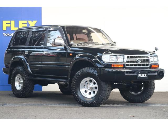 ランドクルーザー８０ ＶＸ　後期最終型　茶内装　下回り防錆施工　輸出仕様角目四灯　リフトアップ　新品ジムラインＡＷ　新品オープンカントリーＭＴタイヤ　三色テールレンズ　　新品クラシックシートカバー　ナルディウッドステアリング（26枚目）