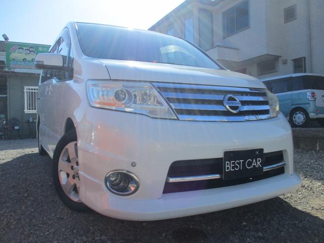 セレナ ハイウェイスター Vエアロセレクション タイミングチェーン 後期型 後席大型天井モニター インテリジェントキー2本 HID ETC ナビ TV バックカメラ オートライト エアロ 両側パワースライドドア(3枚目)