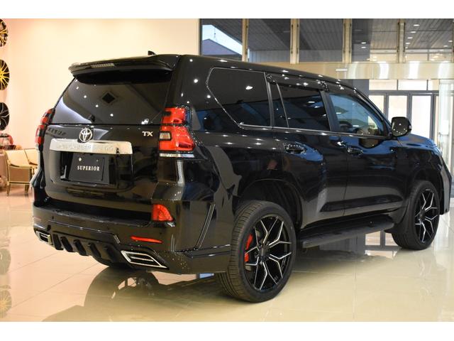 ランドクルーザープラド TX Lパッケージ 本革シート ムーンルーフ トヨタ純正マルチテレインナビ 全周囲360カメラ ブラインドスポットモニタ ーCD.DVD ETC 新品LED付エアロ 新品鍛造22インチホイール(46枚目)