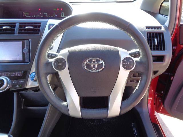 プリウスアルファ Ｓ　メモリーナビ　ＣＤ　ＤＶＤ　ＳＤ　ＡＵＸ　ＵＳＢ　フルセグ　ブルートゥース　バックカメラ　ビルトインＥＴＣ　オートライト　フォグライト　純正１６インチＡＷ　オートエアコン　革ハンドル　ステアリモコン（59枚目）